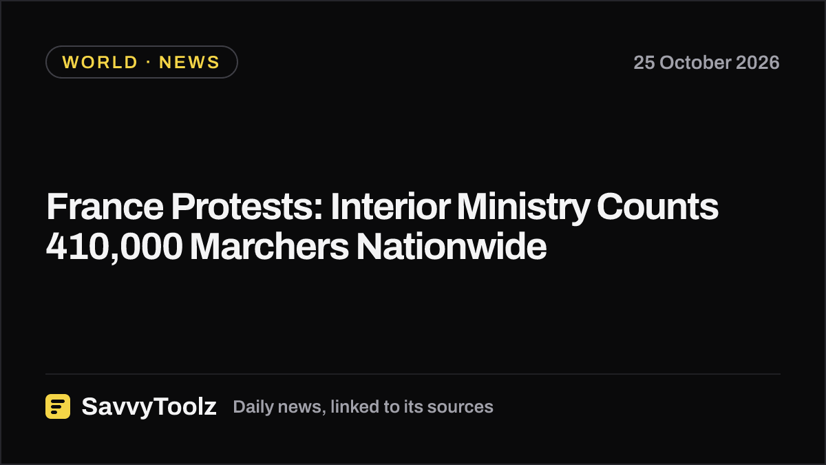 France Protests: Interior Ministry Counts 410,000 Marchers Nationwide