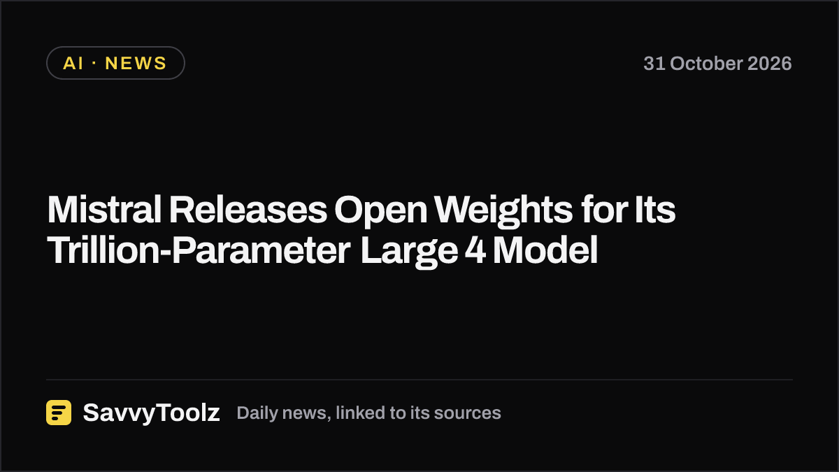 Mistral Releases Open Weights for Its Trillion-Parameter Large 4 Model